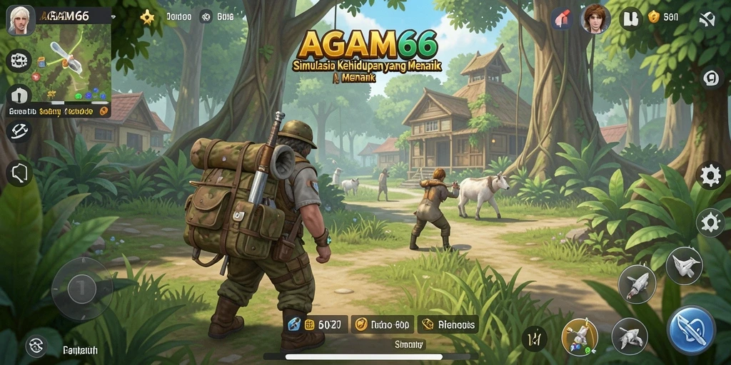 Tampilan gameplay AGAM66 menampilkan interaksi dinamis dan karakter beragam.