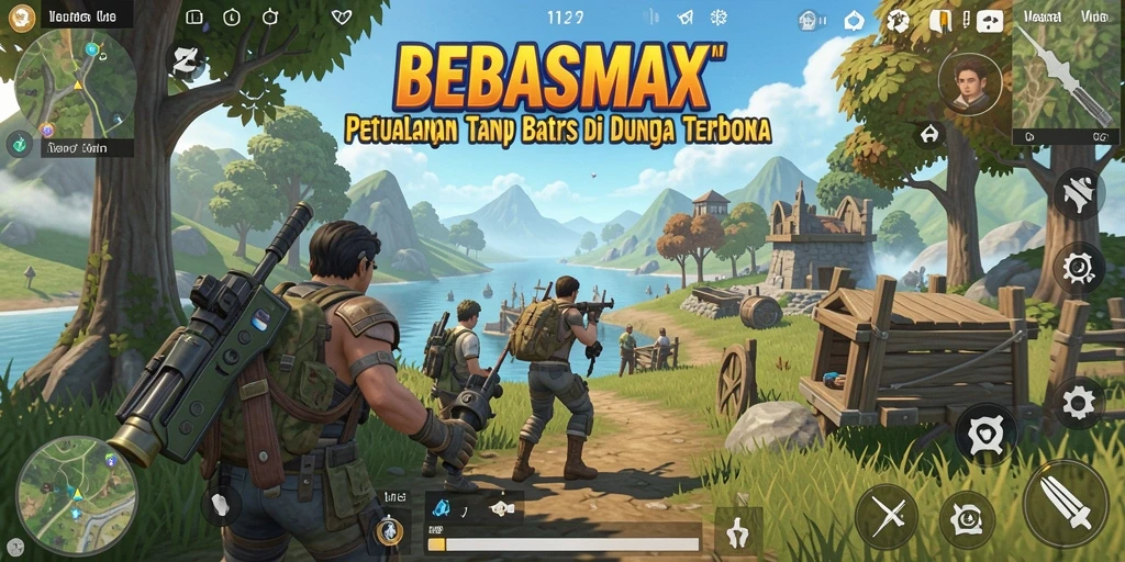 Tampilan gameplay BEBASMAX yang memukau dalam dunia terbuka.