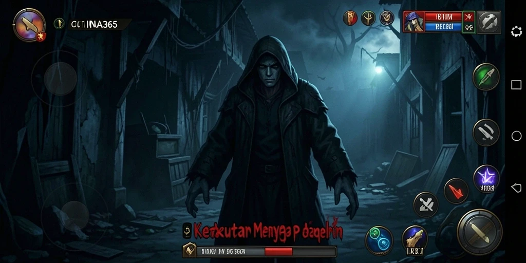 Tampak gameplay CINA365 yang menakutkan dengan suasana mencekam.