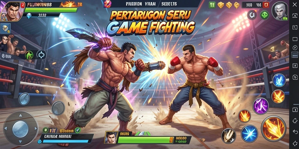 Tampilan mendebarkan dari gameplay pertarungan FUJIWIN88.