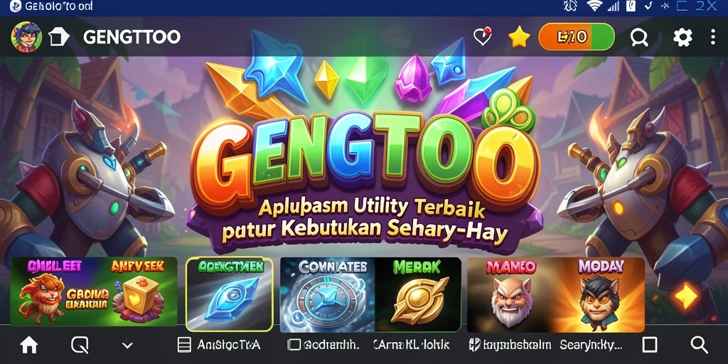 Tampilan utama GENGTOTO yang menunjukkan fitur-fitur utama aplikasi Utility.