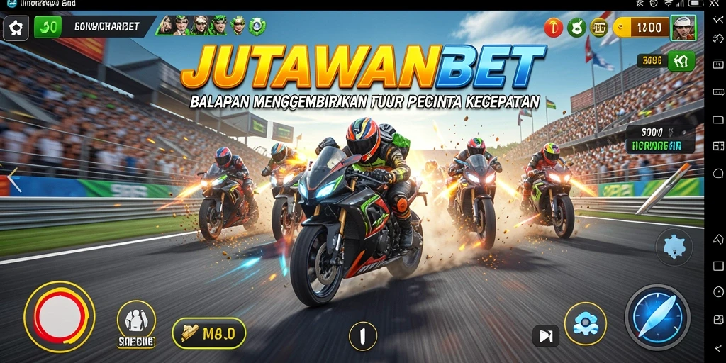 Gameplay seru JUTAWANBET dalam balapan kecepatan tinggi.