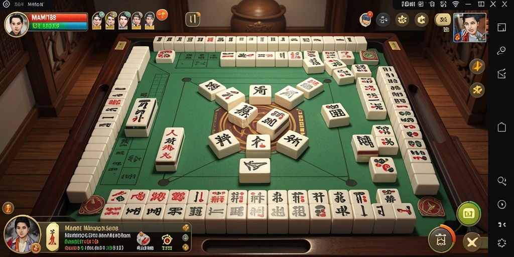 Tampilan gameplay menarik dari MAMI188 dengan ubin Mahjong berwarna-warni.