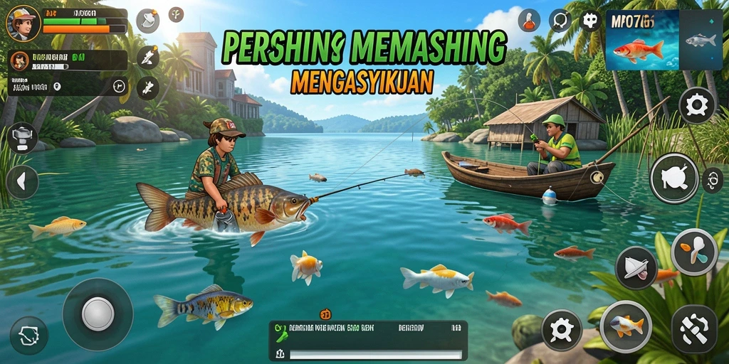 Screenshot gameplay MPO76 menampilkan pengalaman memancing yang mendalam.