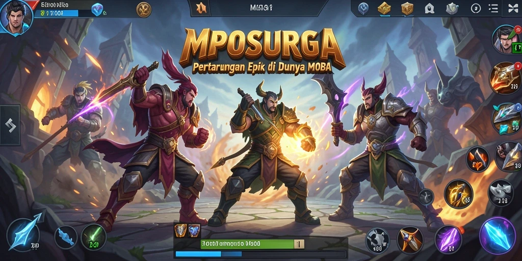Tampilan menarik dari gameplay seru MPOSURGA saat pertarungan berlangsung.