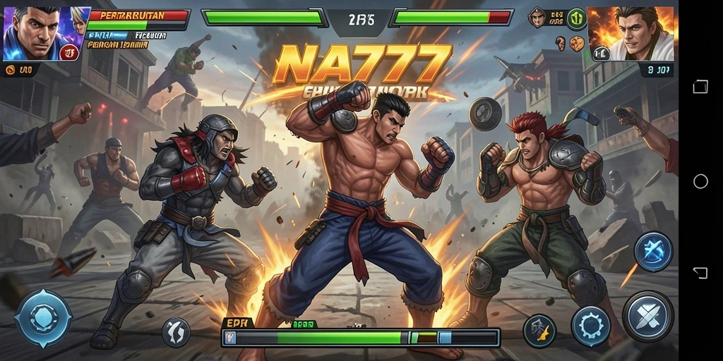 Screenshot NA777 menampilkan pertarungan seru dengan karakter ikonik.