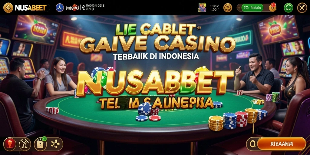 Screenshot utama NUSABET menampilkan permainan Live Casino yang sedang berlangsung dengan dealer real-time.