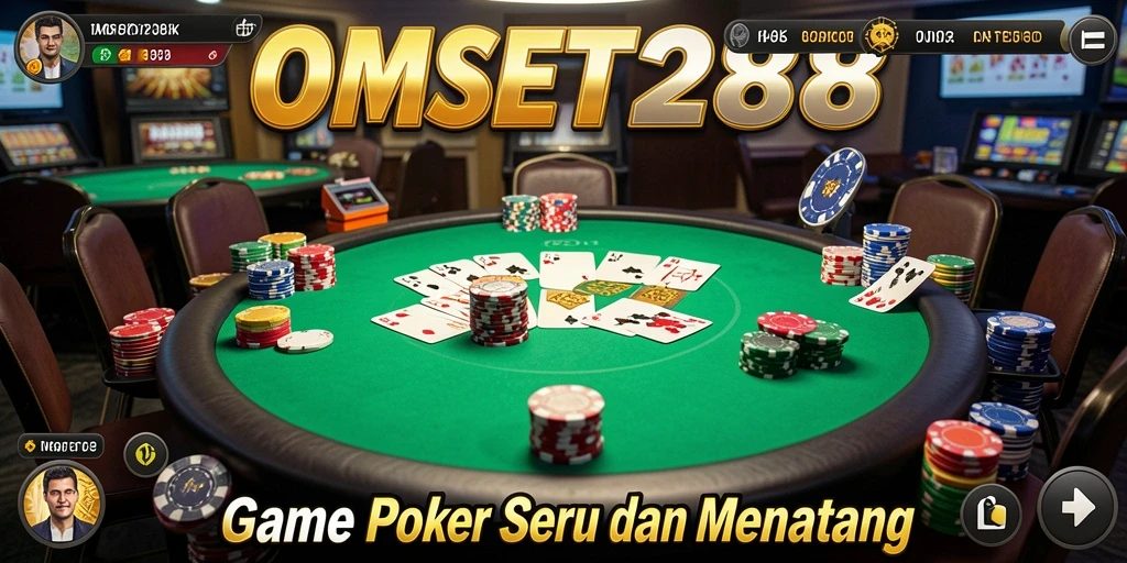 Tampilan menarik dari gameplay seru OMSET288 poker.
