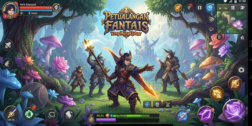 Tangkapan layar gameplay RK55 yang menampilkan pertarungan epik.