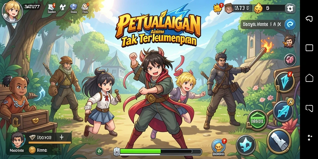 Tampilan gameplay Anime yang menarik dalam SATU77.