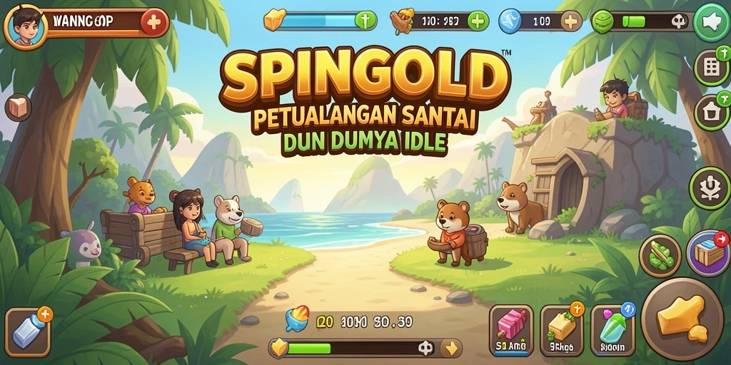 Tangkapan layar gameplay SPINGOLD menampilkan suasana santai dan strategi Idle yang menarik.