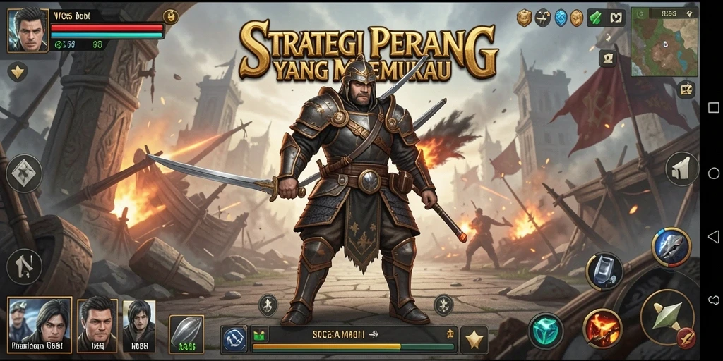 Tangkapan layar gameplay VC55 yang menampilkan pertempuran strategi yang intens.