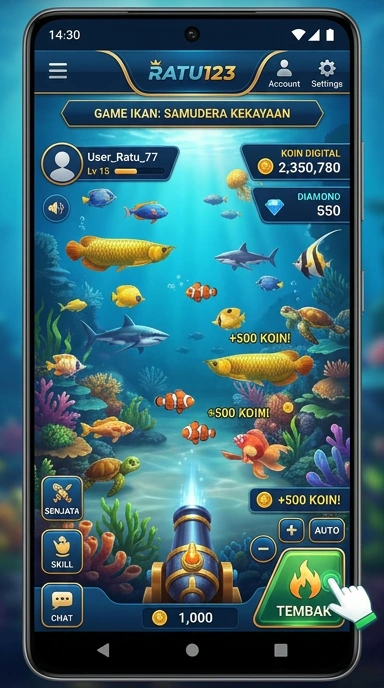 Screenshot antarmuka aplikasi ratu123 yang memudahkan navigasi.